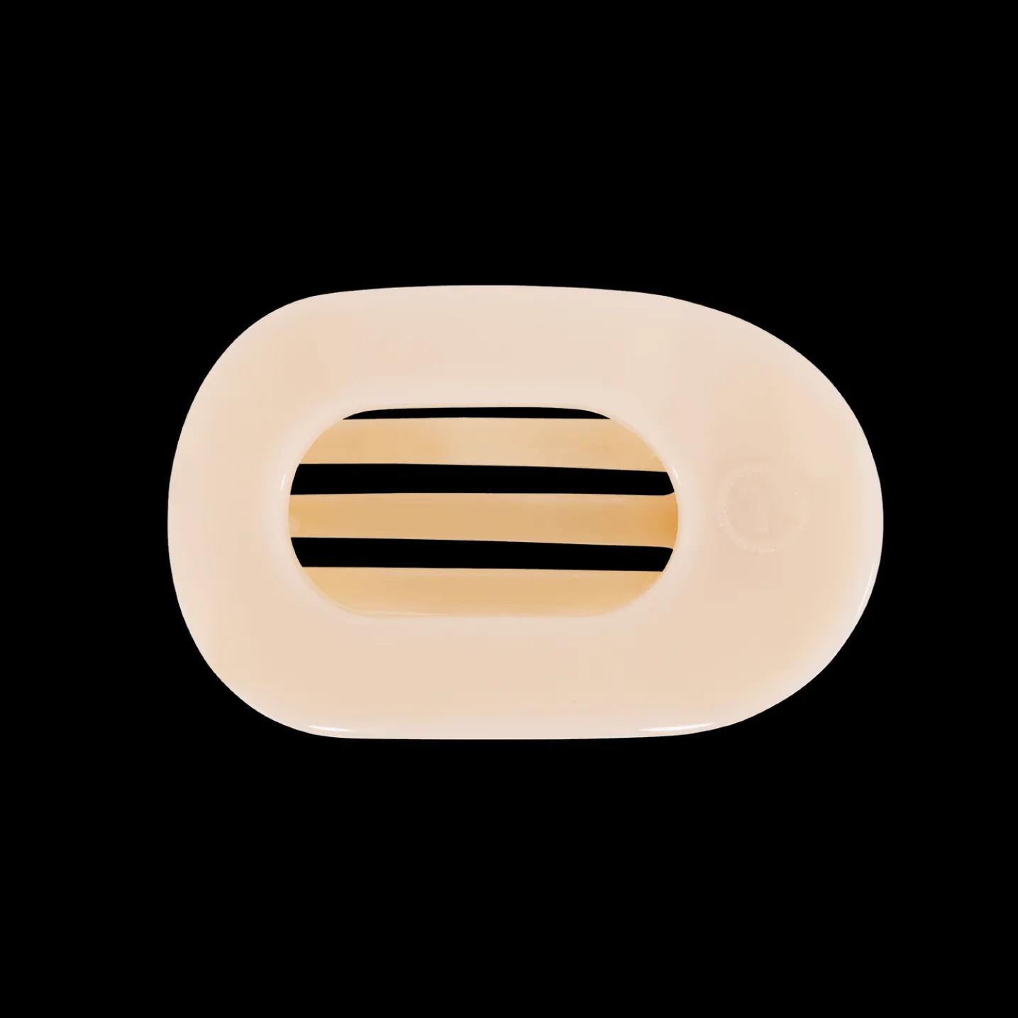 Almond Beige Small Flat Round Hair Clip