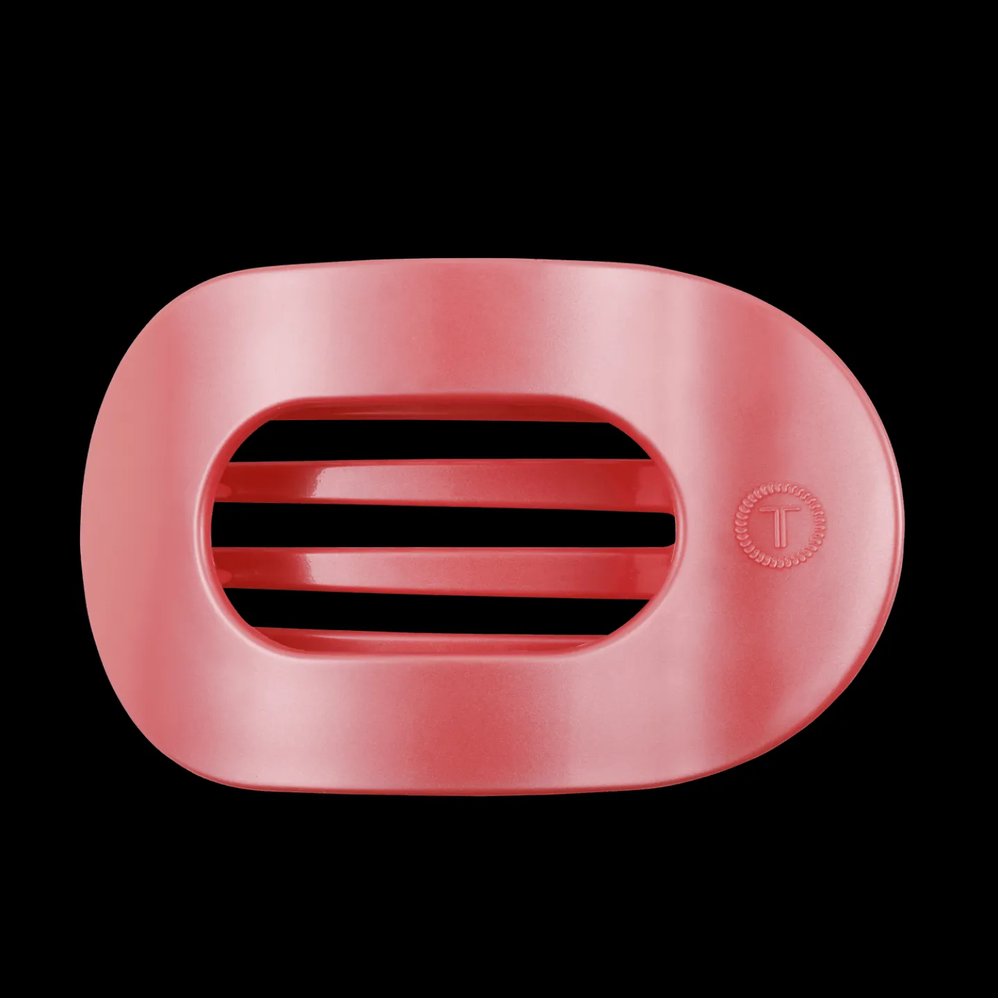 Calming Coral Large Flat Round Hair Clip