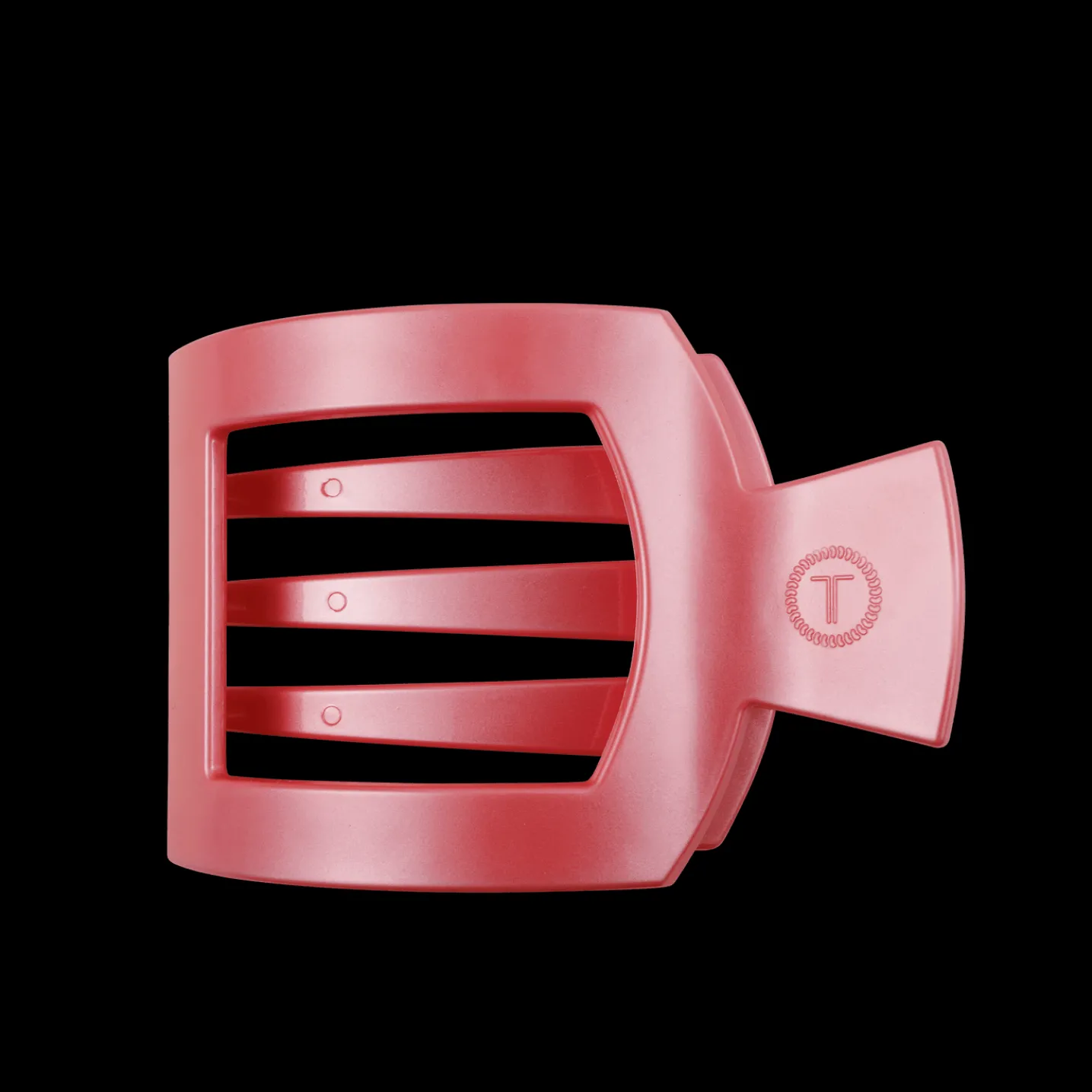 Calming Coral Large Flat Square Hair Clip