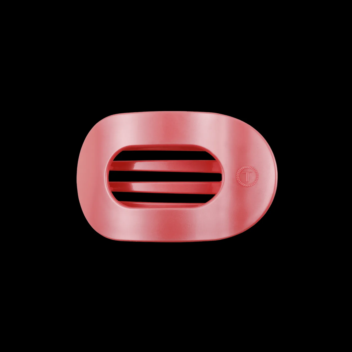 Calming Coral Small Flat Round Hair Clip