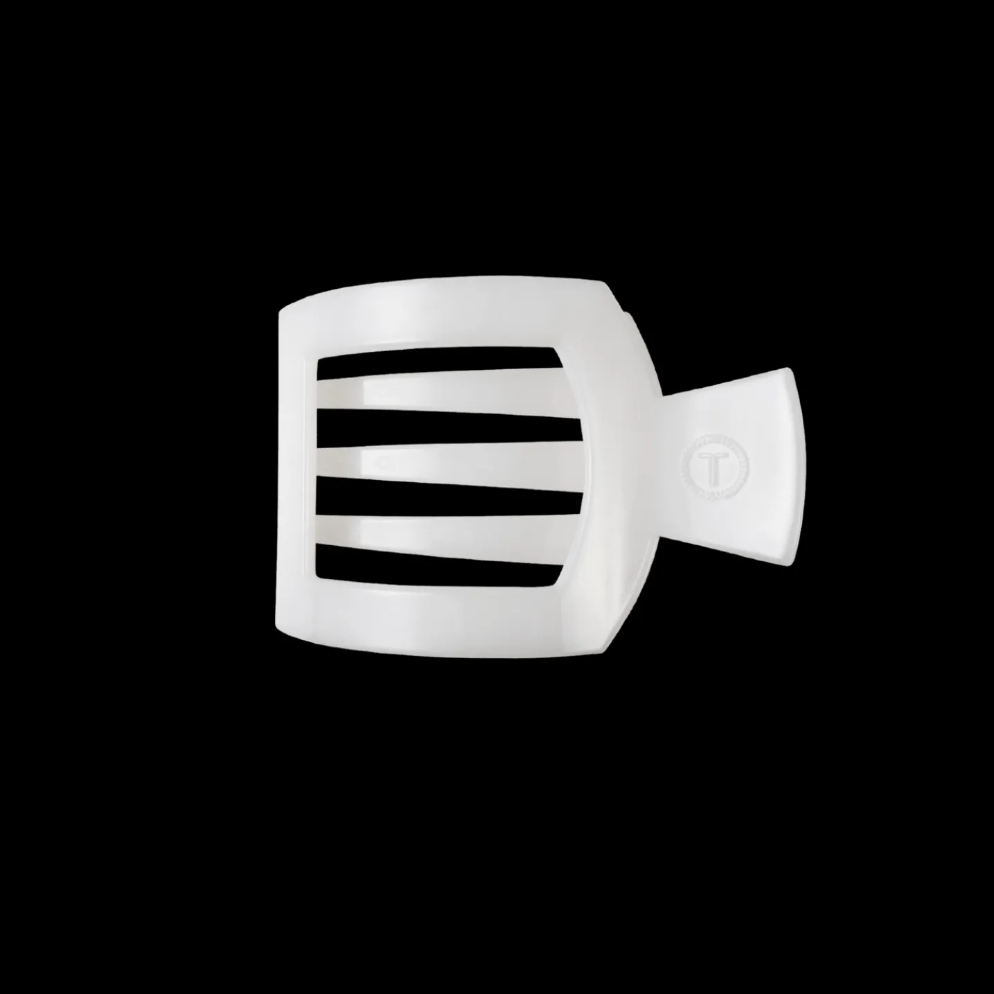 Coconut White Small Flat Square Hair Clip