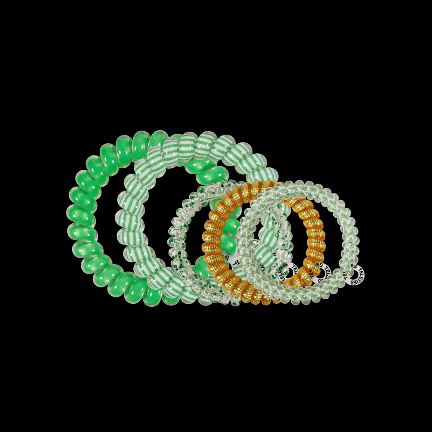 Dancing Green Mixed Hair Ties