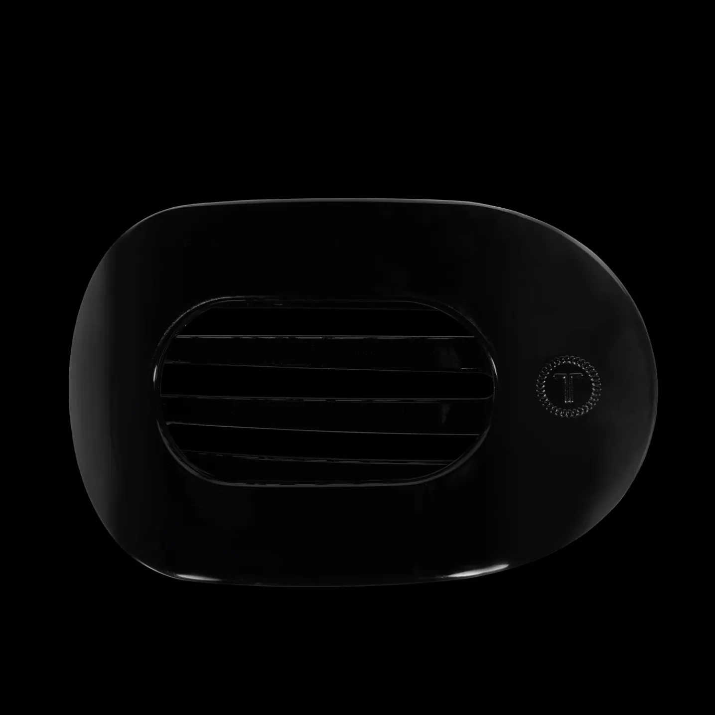 Jet Black Large Flat Round Hair Clip