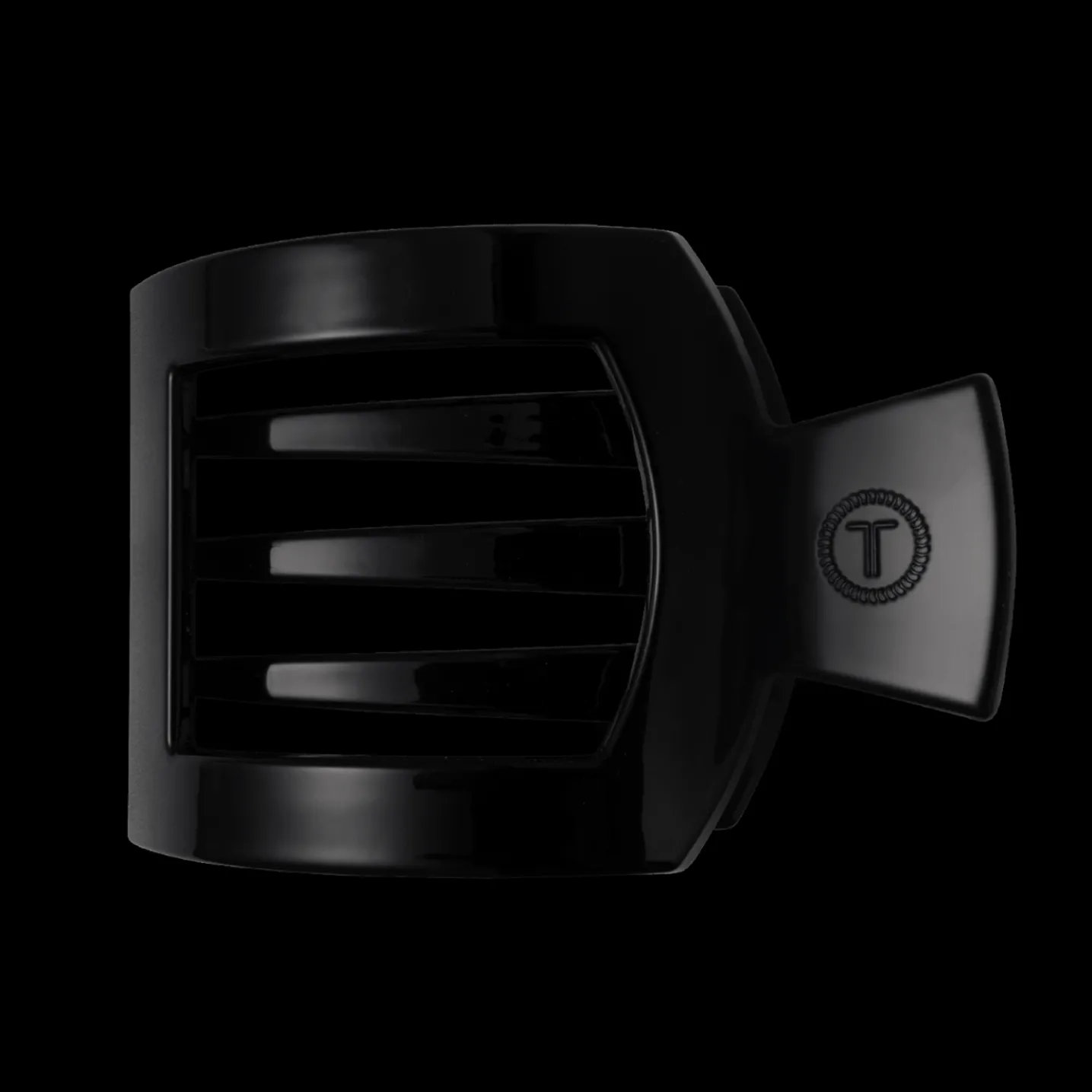 Jet Black Large Flat Square Hair Clip