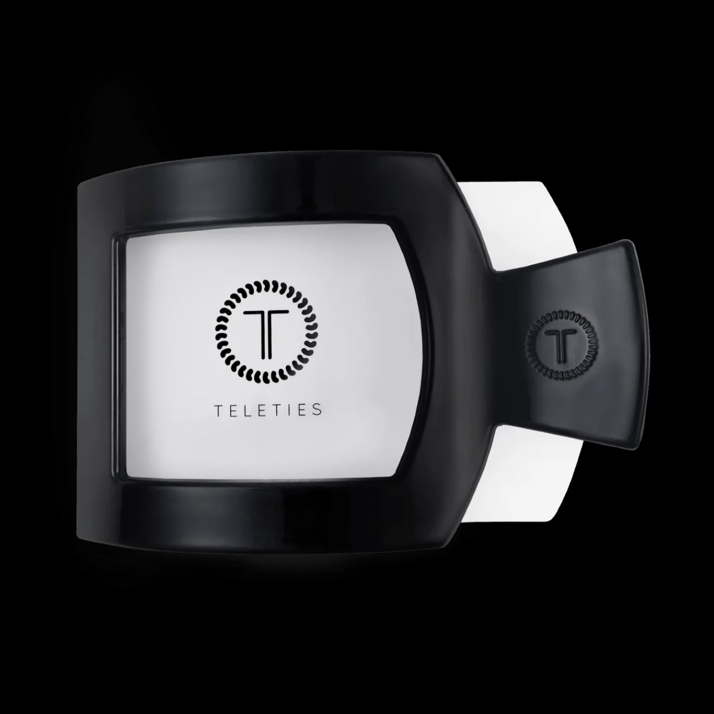 Jet Black Large Flat Square Hair Clip