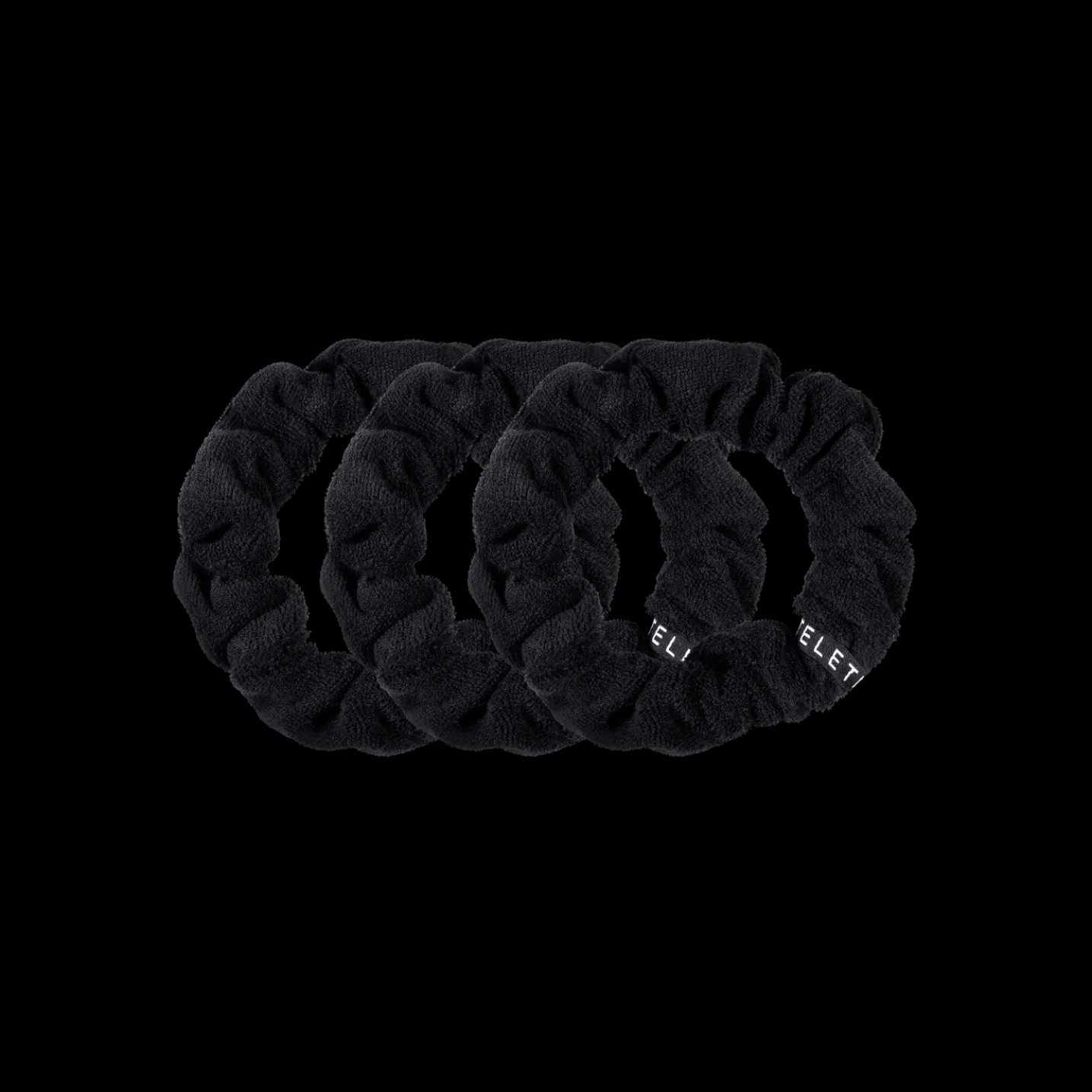 Jet Black Large Towel Scrunchies