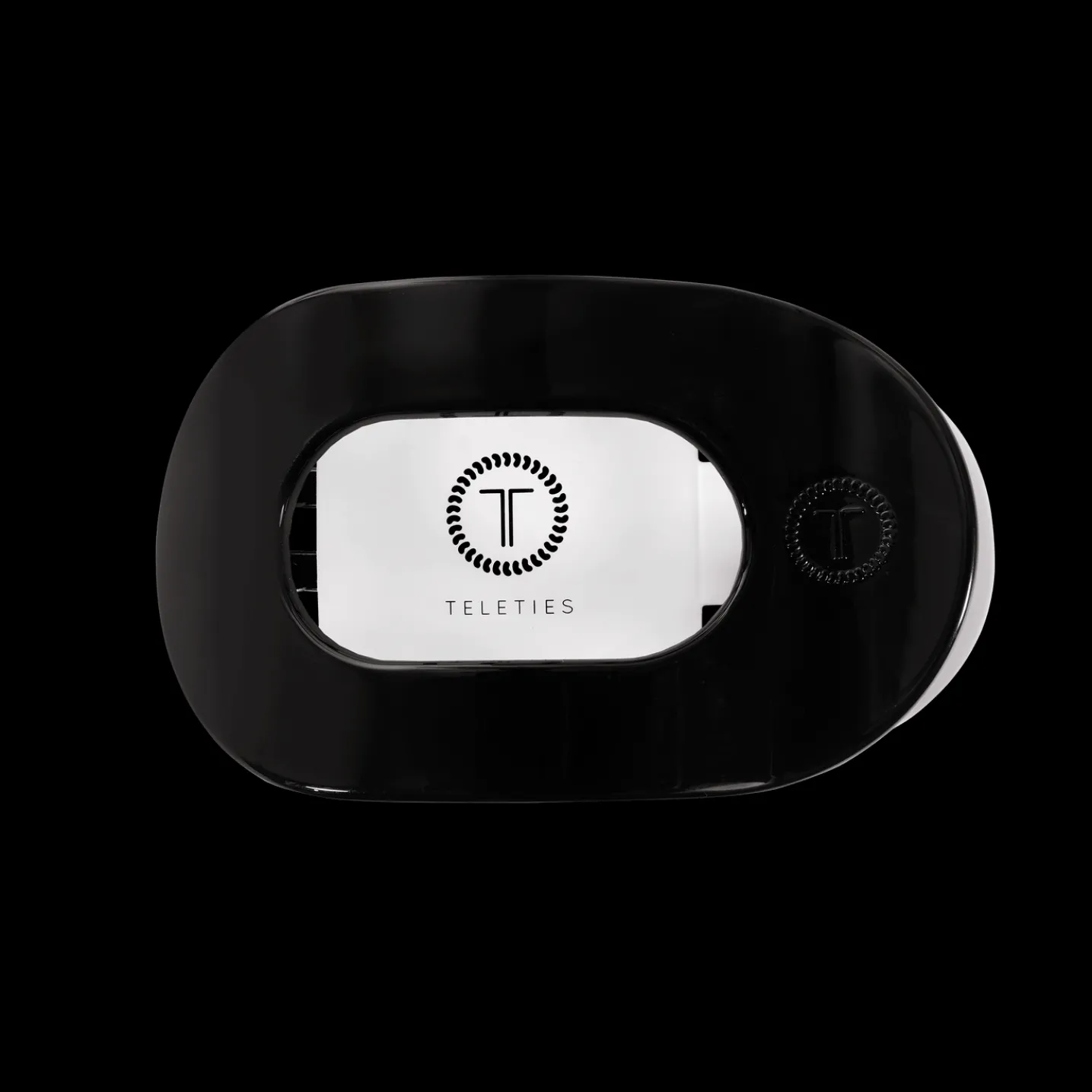 Jet Black Medium Flat Round Hair Clip