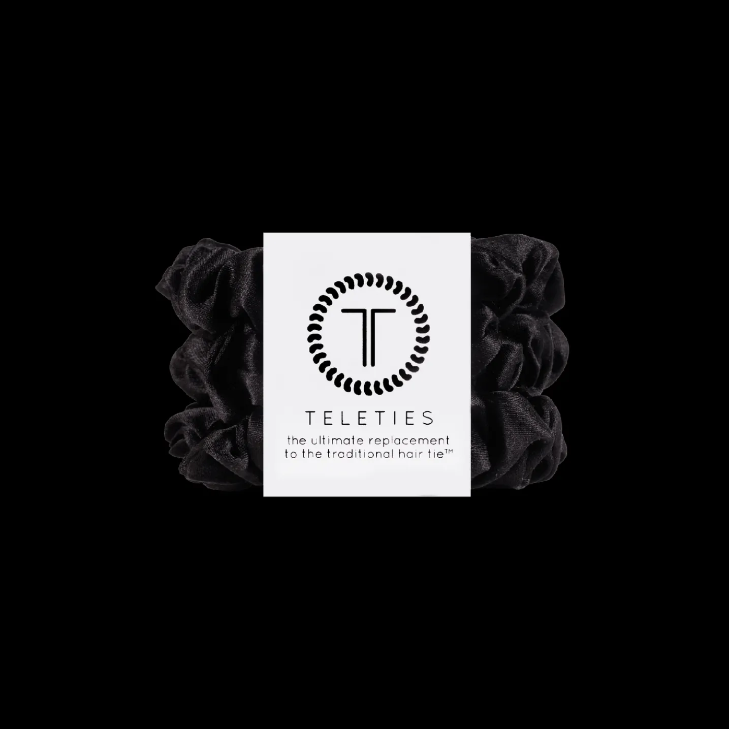 Jet Black Small Silk Scrunchies