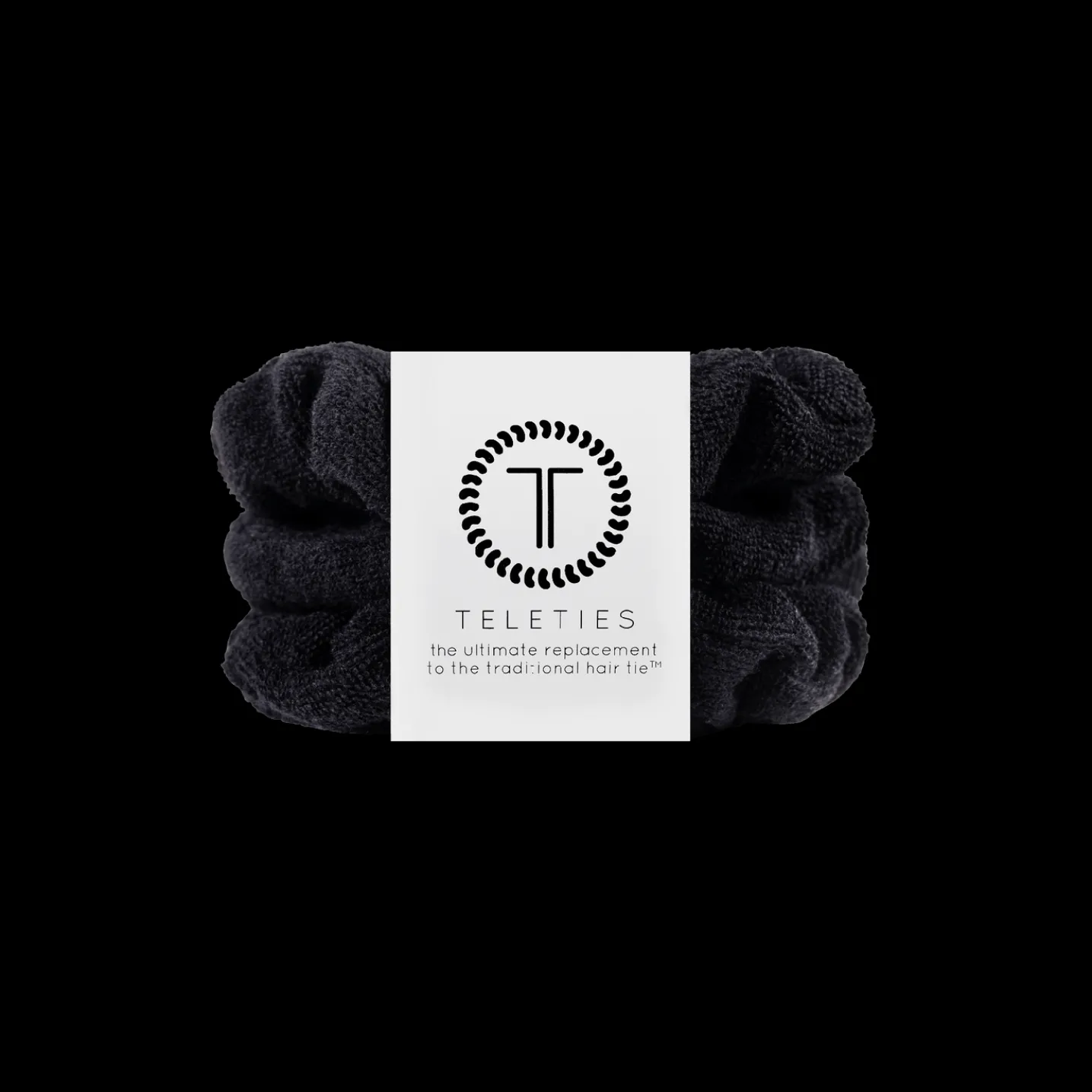 Jet Black Small Towel Scrunchies