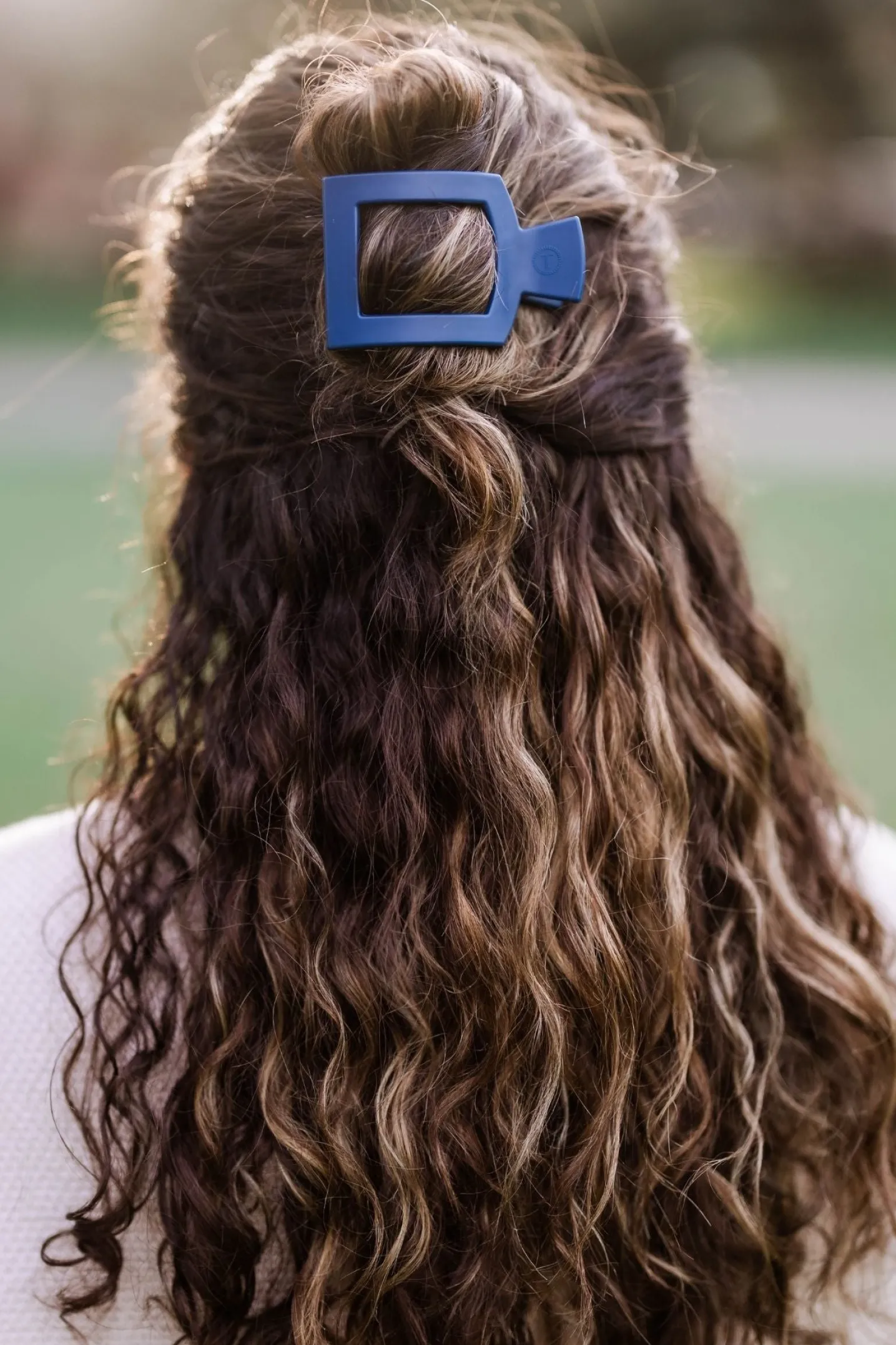 Midnight Rain Small Flat Square Hair Clip