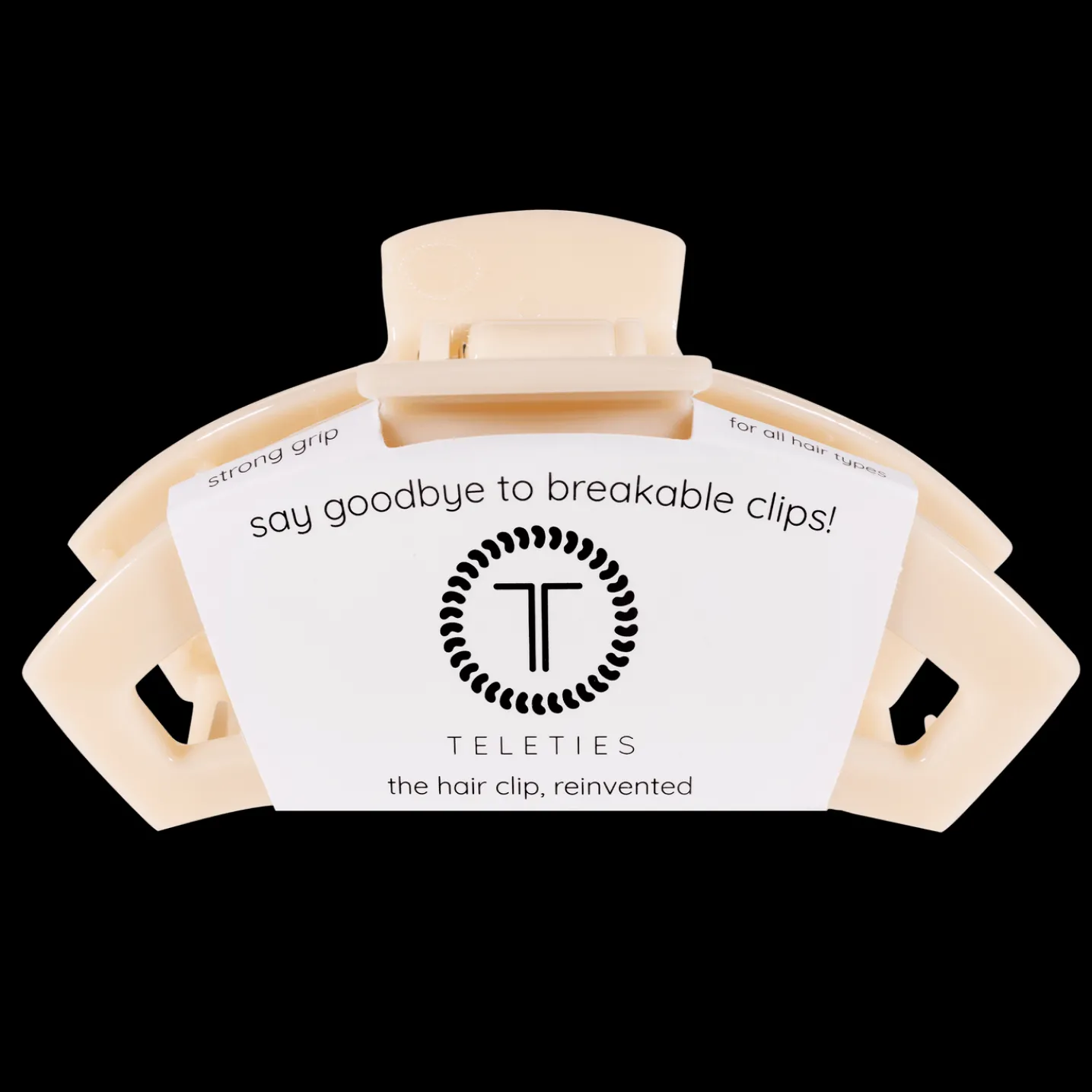 Open Almond Beige Large Claw Hair Clip