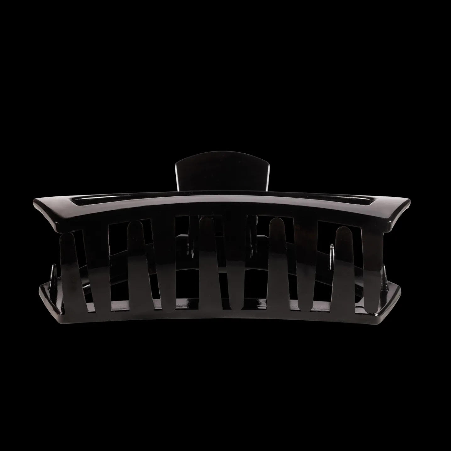 Open Jet Black Large Claw Hair Clip