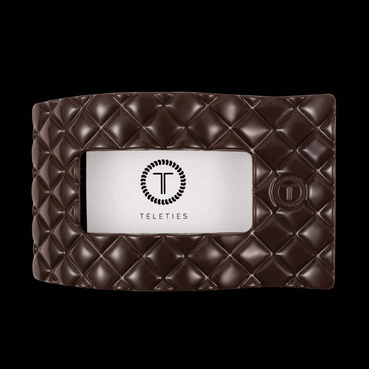 Truly Taupe Quilted Large Flat Rectangle Hair Clip