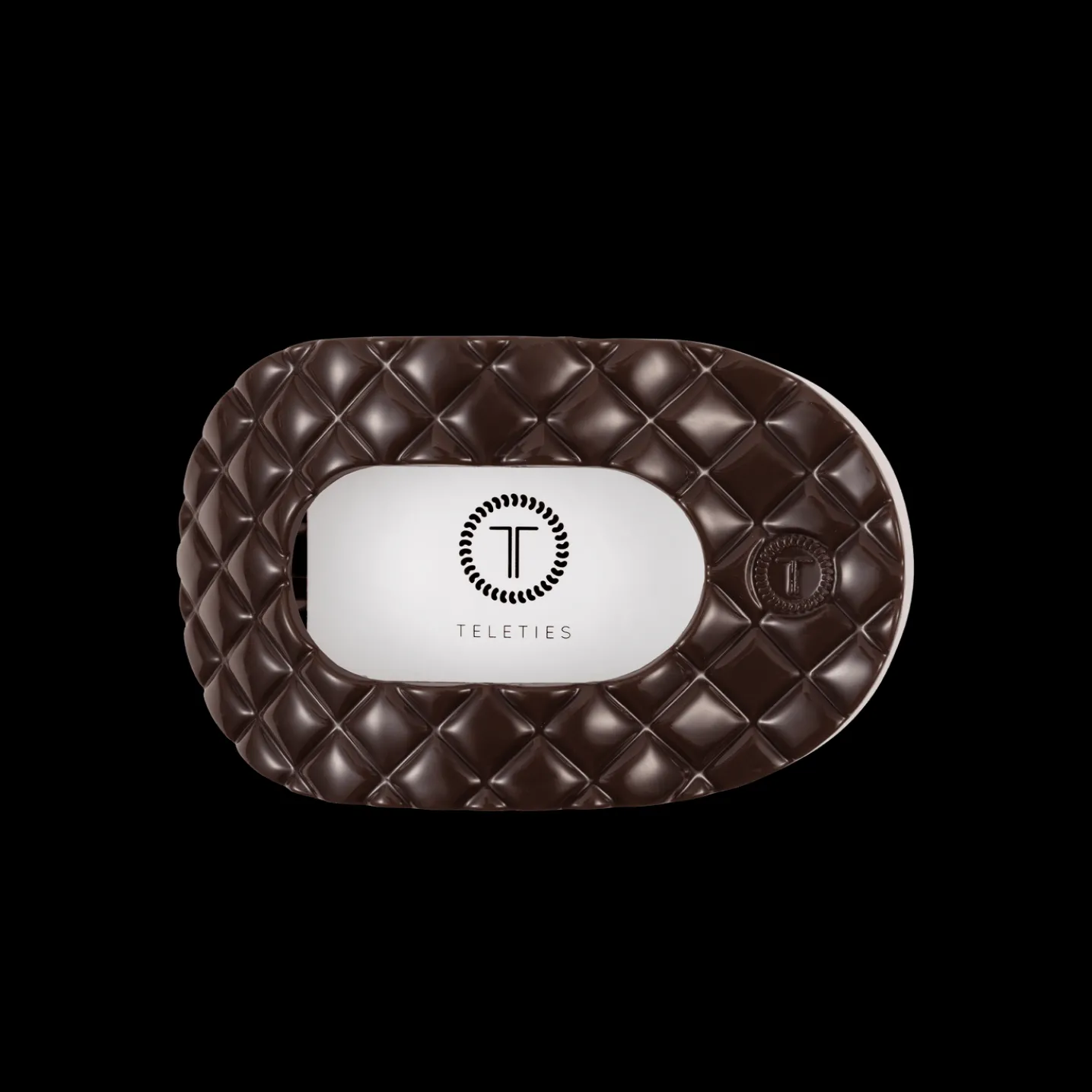 Truly Taupe Quilted Medium Flat Round Hair Clip