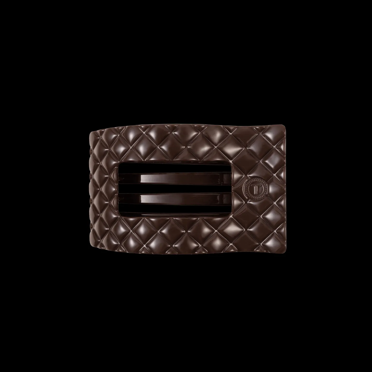 Truly Taupe Quilted Small Flat Rectangle Hair Clip