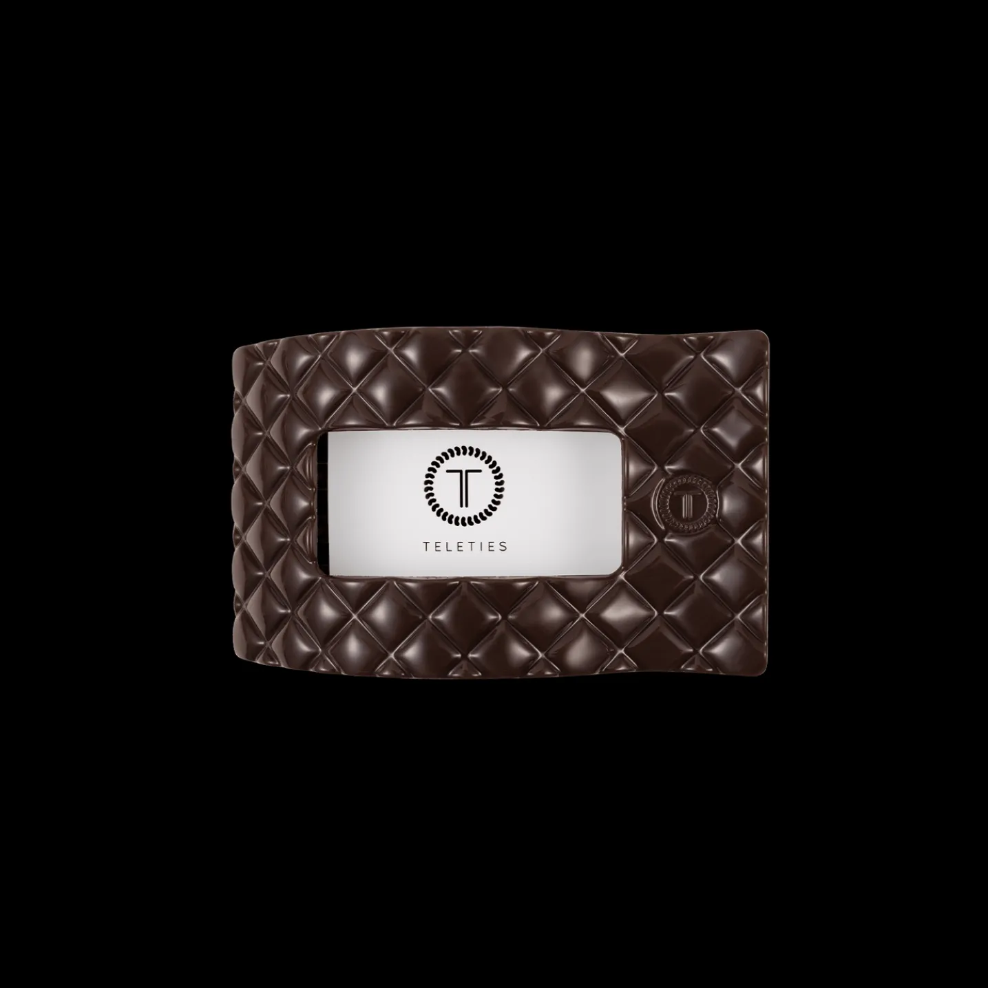 Truly Taupe Quilted Small Flat Rectangle Hair Clip