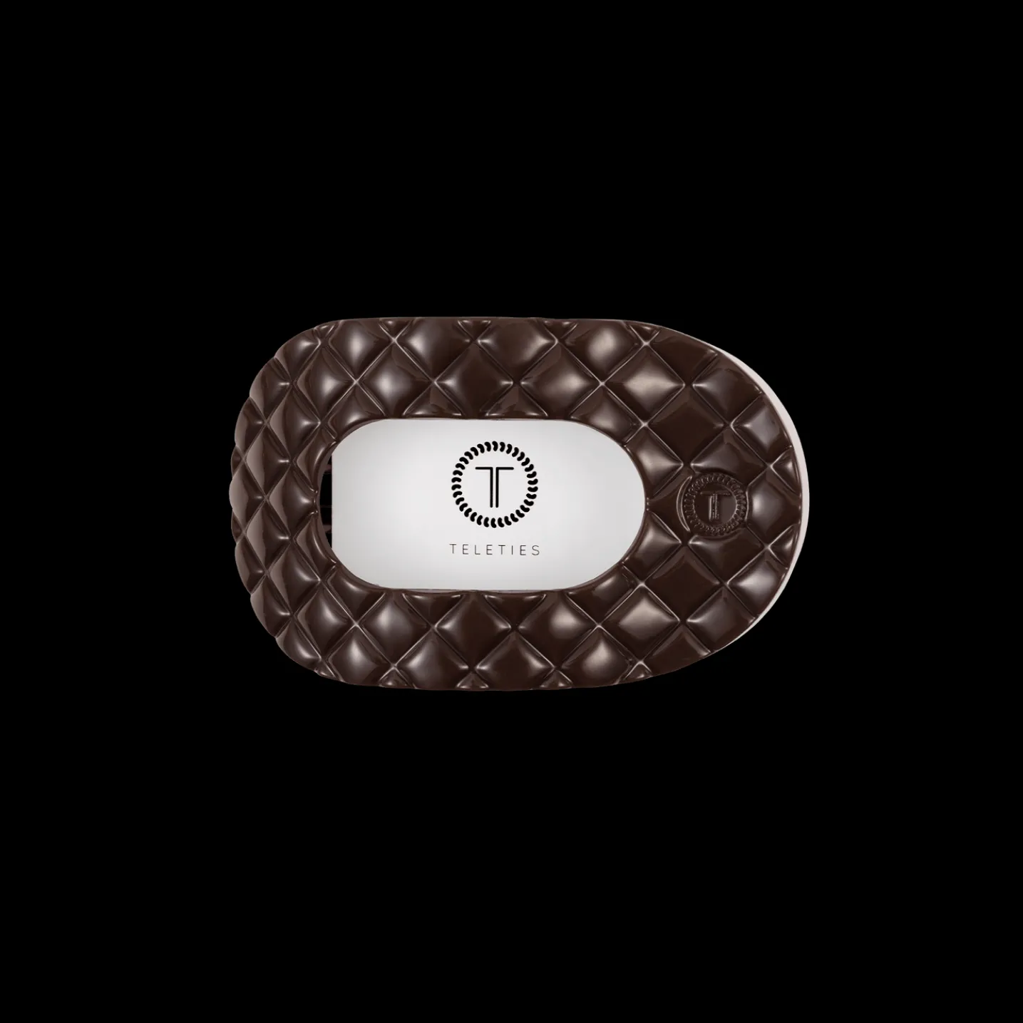 Truly Taupe Quilted Small Flat Round Hair Clip